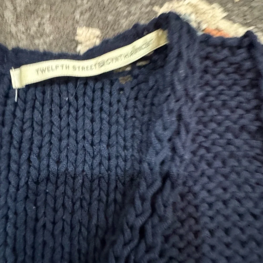 Twelfth Street By Cynthia‎ Vincent Cable Knit Sweater Women’s Size Small Blue